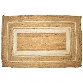 Alfombra Rectangular de Yute Trenzado Marrón 1x120x70cm ORIGEN Home Decor