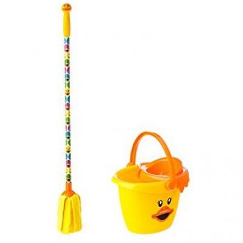 VIGAR Duck Set de Fregar Niños Ducks, Cubo Polipropileno, Microfibra Palo de fregona de Acero