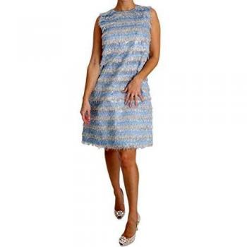 Dolce & Gabbana Light Blue Silver Shift Gown Dress - IT42|M