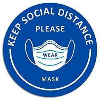 Senal uso obligatorio de mascarillazdistancia social taope 12 pack wear mask signzkeep social distance signoetiqueta de vinilo impermeable pegatinas de pared autoadhesivo para escuelas hospitales