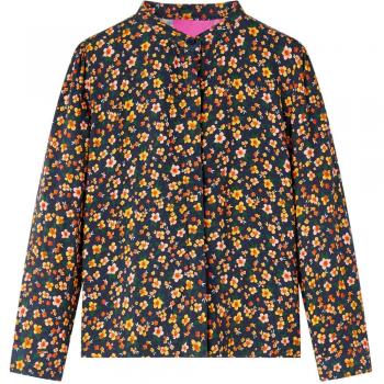 Camisa infantil con cuello mao azul marino
