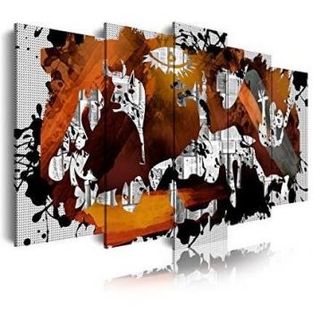 DekoArte 428 - Cuadros Modernos Impresión de Imagen Artística Digitalizada | Lienzo Decorativo Para Tu Salón o Dormitorio | Estilo Abstractos Arte Picasso Guernica | 5 Piezas 200 x 100 cm XXL