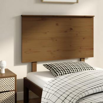 Cabecero para cama de madera maciza de pino en color miel, dimensiones 104x6x82,5 cm