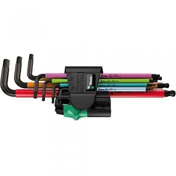 Juego de llaves acodadas métricas Wera 950-7 Hex-Plus Multicolour Magnet con magnetizador, BlackLaser