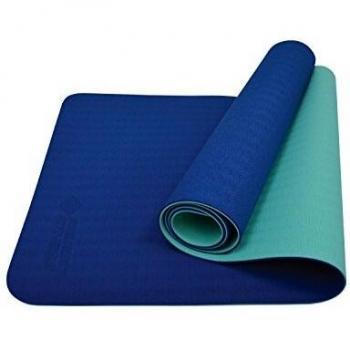 Estera de Yoga Bicolor 4mm - Navy/Mint, Antideslizante, 180 x 61 cm, Incluye Bolsa de Transporte