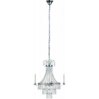 Lámpara colgante de cristal MARIELUND cromado con 3 luces, tipo candelabro, acabado en cromo, compatible con bombillas E14