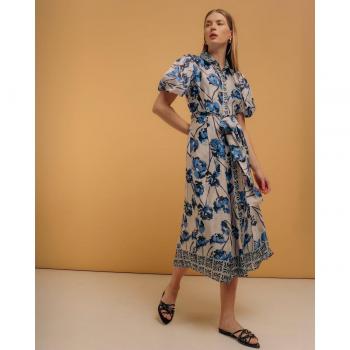 Vestido midi camisero estampado floral NIZA