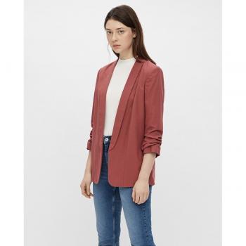 Americana Pieces Boss 3/4 Rojo - Blazer de mujer con cuello de solapa y mangas tres cuartos
