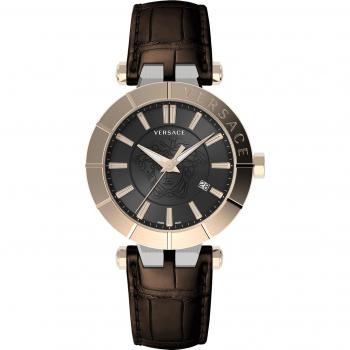 Versace V-Race Restyling Leather Strap Watch Multicolor Male Size: ONE SIZE