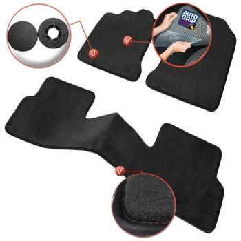 DBS 1763935 Alfombrillas de coche - A medida - Alfombrillas para coche - 3 uds. - Antideslizante - Moqueta en negro 1000 g/m² - Aspecto terciopelo - Modelo Luxe