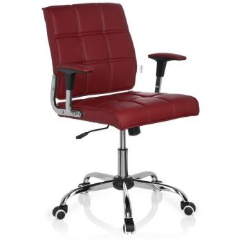 hjh OFFICE 719020 Silla de Oficina Ernesto Piel sintética Burdeos, Silla de Escritorio con reposabrazos, Silla giratoria para computadora