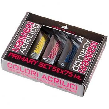 Maimeri Primary Acrylic Paint Set - 5 Tubes of 75ml