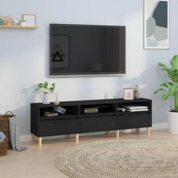Mueble de TV madera contrachapada 150x30x44,5 cm negro