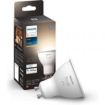 Philips Hue White GU10 5.2W LED Smart Bulb, 400 Lumens, 2700K Warm White, Requires Philips Hue Bridge