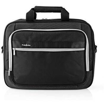 NEDIS - Maletín para ordenador portátil - Maletín para portátil - Maletín - Bolso de hombro - Cinturón para llevar - 15-16 - 10 compartimentos - Poliéster - Negro/Gris