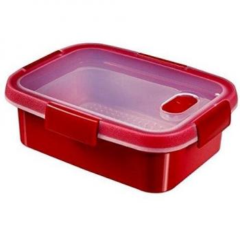 CURVER 232581 Smart microondas Rectangular Vapor plástico Rojo 21 x 16 x 7 cm 1 l