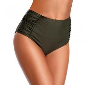 SHEKINI Ropa de Baño para Mujer Traje de Baño Vintage Cintua Alta Bikini Fondo Sexy Volantes Natación Retro Fruncido Estilo Trjes de Baño
