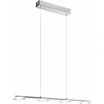 Lámpara Colgante LED 4 Llamas Dimmer Cromo Luz Cálida 18W 77,5cm