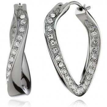 FOSSIL Pendientes de aro de acero inoxidable Twist de para mujer