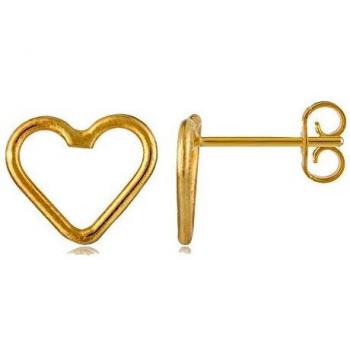 Córdoba Jewels |Pendientes en plata de Ley 925 bañada en oro con diseño Corazón Mini Oro