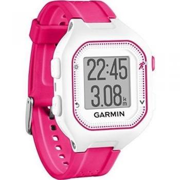 Garmin Forerunner 25 - Reloj deportivo con monitor de frecuencia cardiaca, color blanco y rosa, talla S