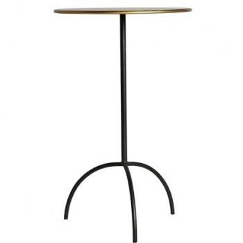 Mesa Auxiliar de Hierro Negro y Oro - Pack de 2 - Estilo Industrial - 37x37x59 cm