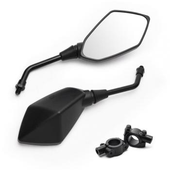 MICTUNING Espejo Retrovisor Lateral de Motocicleta Ojo de halcón con Tornillo de 10 mm 7y 8 pulgadas Ajustables Abrazadera para Manillar