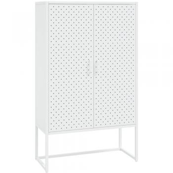 White Steel Highboard 80x35x135 cm