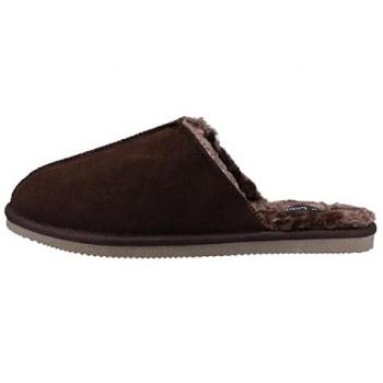 Hush Puppies Coady Memory Foam Brown Suede Slippers for Men - Size UK 12