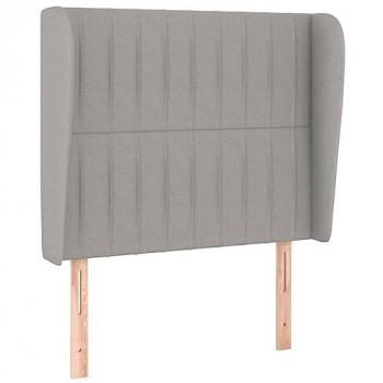 Cabecero con orejas de tela gris claro 83x23x118/128 cm Vidaxl