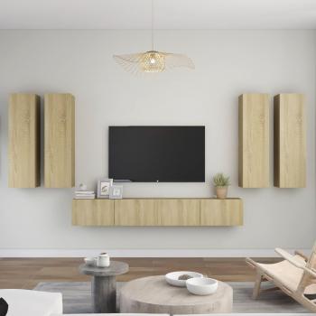 Conjunto de muebles de sala Dia e Noite 6 piezas carvalho Sonoma