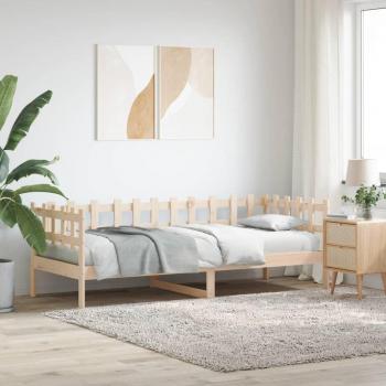 Sofá cama Dormeuse 90x190 cm en madera maciza de pino color Marrón sin colchón