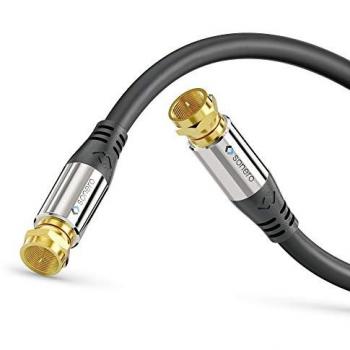 Cable Antena Premium Koaxial 5m F-F Tipo Blindado Negro