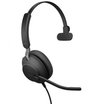 Auricular Mono Jabra Evolve2 40 SE USB-C/A Certificado para Microsoft Teams, Con Cable, Diadema, Aislamiento Acústico
