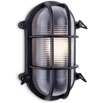 Aplique de jardín Turin Aluminio Fundido Negro 1 bombilla 24cm IP65 E27