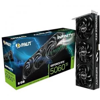 Tarjeta Gráfica Palit GeForce RTX 5060 Ti Infinity 3 8GB GDDR7 HDMI y 3 DisplayPort