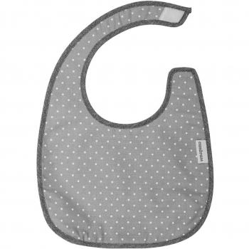 Babero Cuadrado Con Velcro Narrow Gris/Mota 20X26 Cm