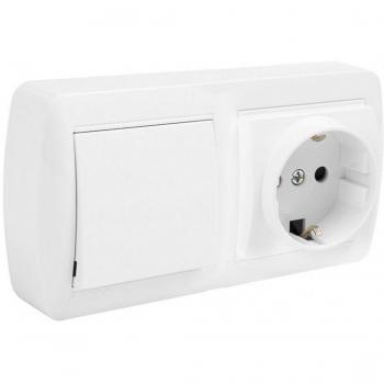 Base de enchufe Solera mur96u Doble Bipolar Interruptor/Conmutador Obturador Blanco Superficie 250 V 16 A