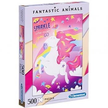 Clementoni- Fantastic Animals Puzzle Unicornio con 500 Piezas, Multicolor