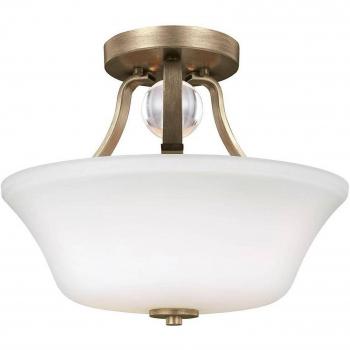 Lámpara de techo semi empotrada Evington dorado de 2 luces, tipo E27