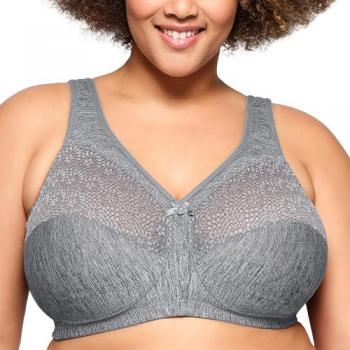 Glamorise MagicLift Moisture Control Wireless Bra - Grey Melange for Women