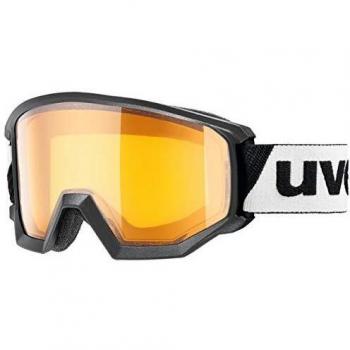 Uvex Athletic LGL Men's Ski Goggles - Black/Lasergold Lite Clear, Anti-Fog, Extended Field of Vision