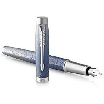 Pluma Estilográfica Parker IM Edición Especial Polar con Cuerpo Plateado y Punta Media