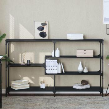Mesa Consola Premium de Madera de Ingeniería Negra 160x32x95 cm