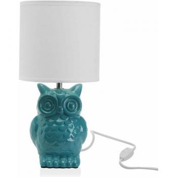 Lámpara de mesa de búho azul Versa 20790069