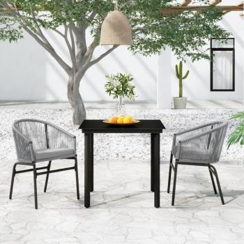 vidaXL 3-Piece Grey Garden Dining Set