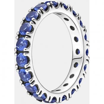 Anillo de Plata de Ley Eternity con Cristales Azules