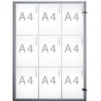 Vitrina Extra Plana de Aluminio para 9 Documentos A4, Cerradura y Diseño Moderno