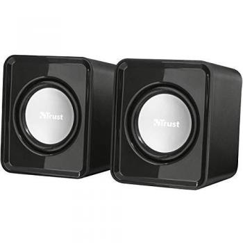 Trust Leto 2.0 - Altavoces Compactos de 6W con Control de Volumen y Alimentación USB, Color Negro