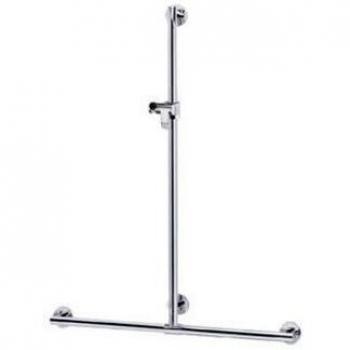 Pasamanos de Ducha Keuco Plan Care 34914 con Barra de Ducha Cromada 110x110 cm, Medidas: 1182 mm (pasamanos) y 1263 mm (barra)